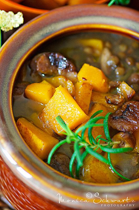 Lentil Soup with Chestnuts, Kabocha and Rosemary