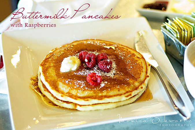 Raspberry Pancakes at Woodlands Cafe