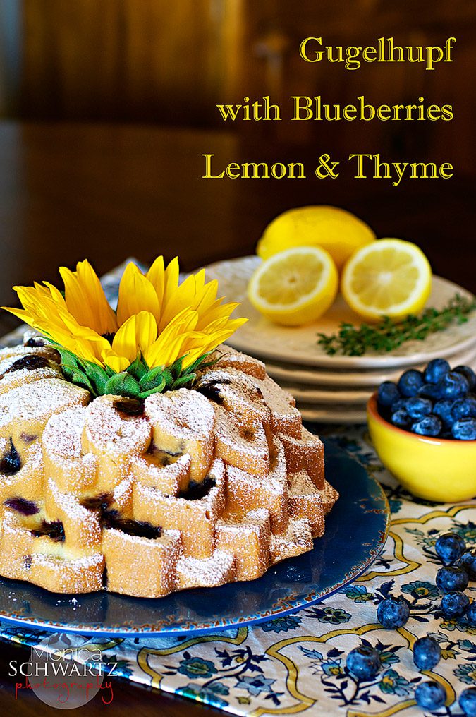 Recipe for pound cake with blueberries, lemon and thyme