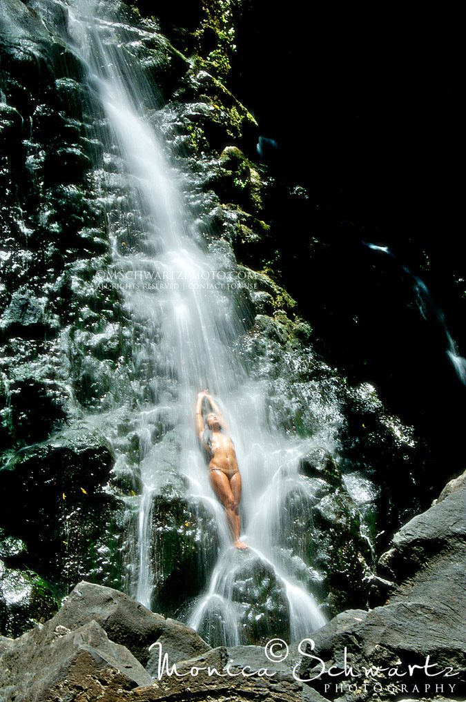 Jackie Seeley at Luakaha Falls, Honolulu, Oahu, Hawaii