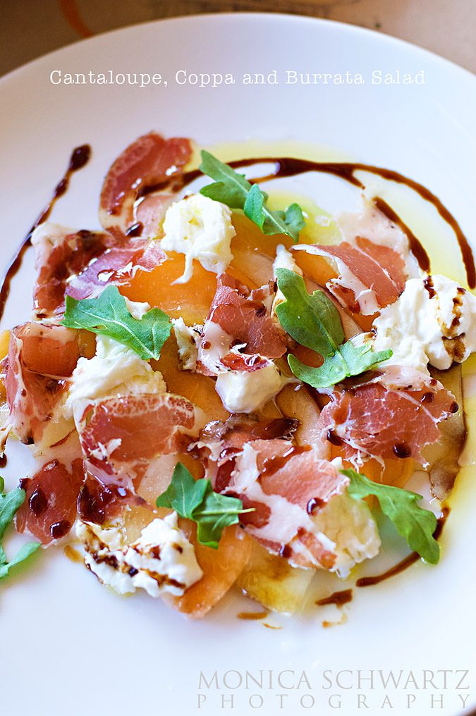 Cantaloupe-Coppa-and-Burrata-Salad-at-The-Girl-and-The-Fig-Restaurant-in-Sonoma-California