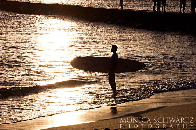 Sunset-surfing-Waikiki-Honolulu-Oahu-Hawaii