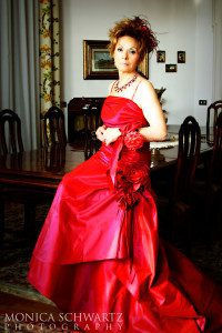Portrait-of-a-beautiful-woman-wearing-a-red-ball-gown