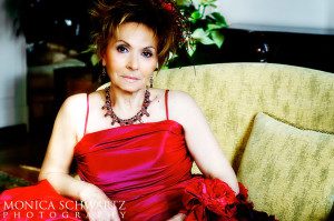 Portrait-of-a-beautiful-woman-wearing-a-red-ball-gown