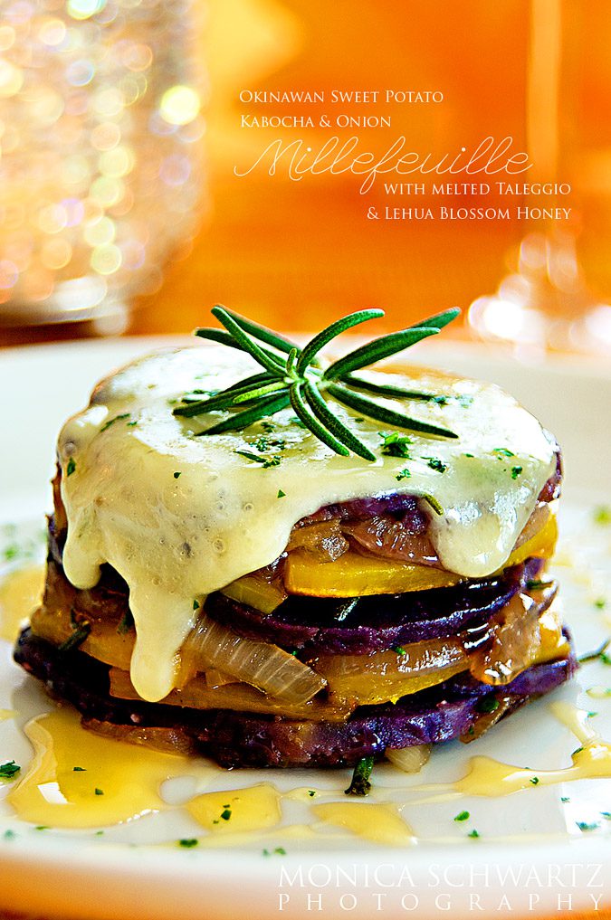Purple-sweet-potato-kabocha-and-onion-millefeuille-with-taleggio-cheese-and-honey-recipe