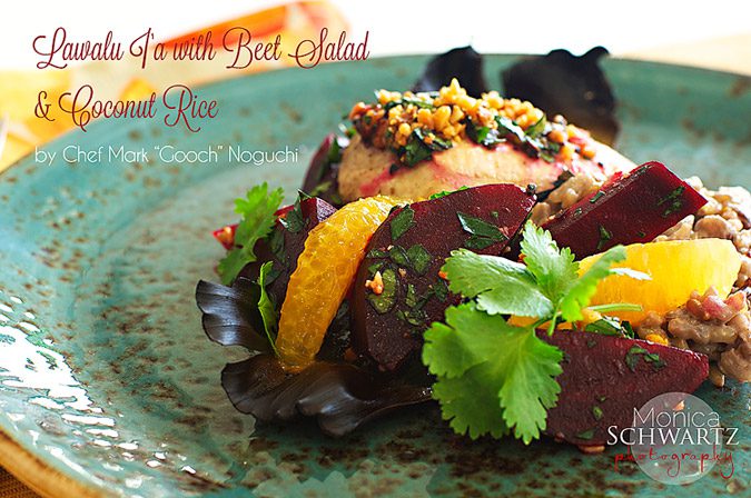 Lawalu-i'a-with-Beet-Salad-and-Coconut-Rice-by-Chef-Mark-Noguchi-Honolulu