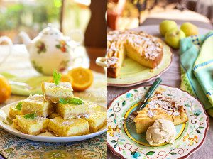 Ricotta-Lemon-Bars-and-Apple-Cake-with-Vanilla-Ice-Cream