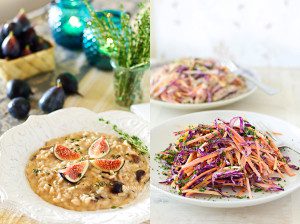 Risotto-with-Figs-Brie-and-Thyme-and-Carrot-and-Red-Cabbage-coleslaw-salad