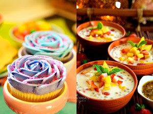 Vanilla-Cupcakes-with-Buttercream-Frosting-and-Coconut-Milk-Tapioca-Pudding-with-Fresh-Fruit-desserts