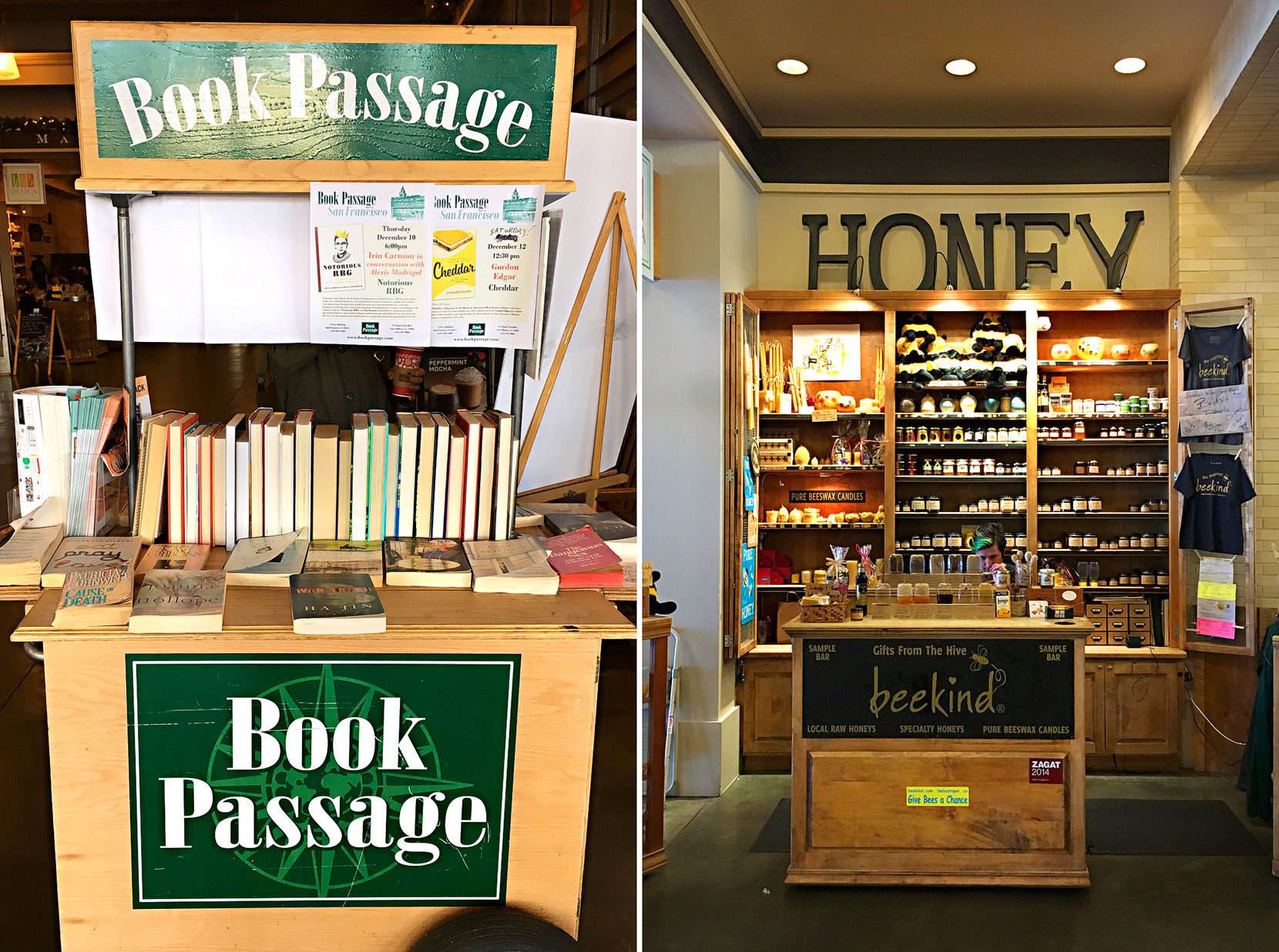 Book-Passage-bookstore-stand-and-Honey-stand-at-Ferry-Building-Marketplace-San-Francisco