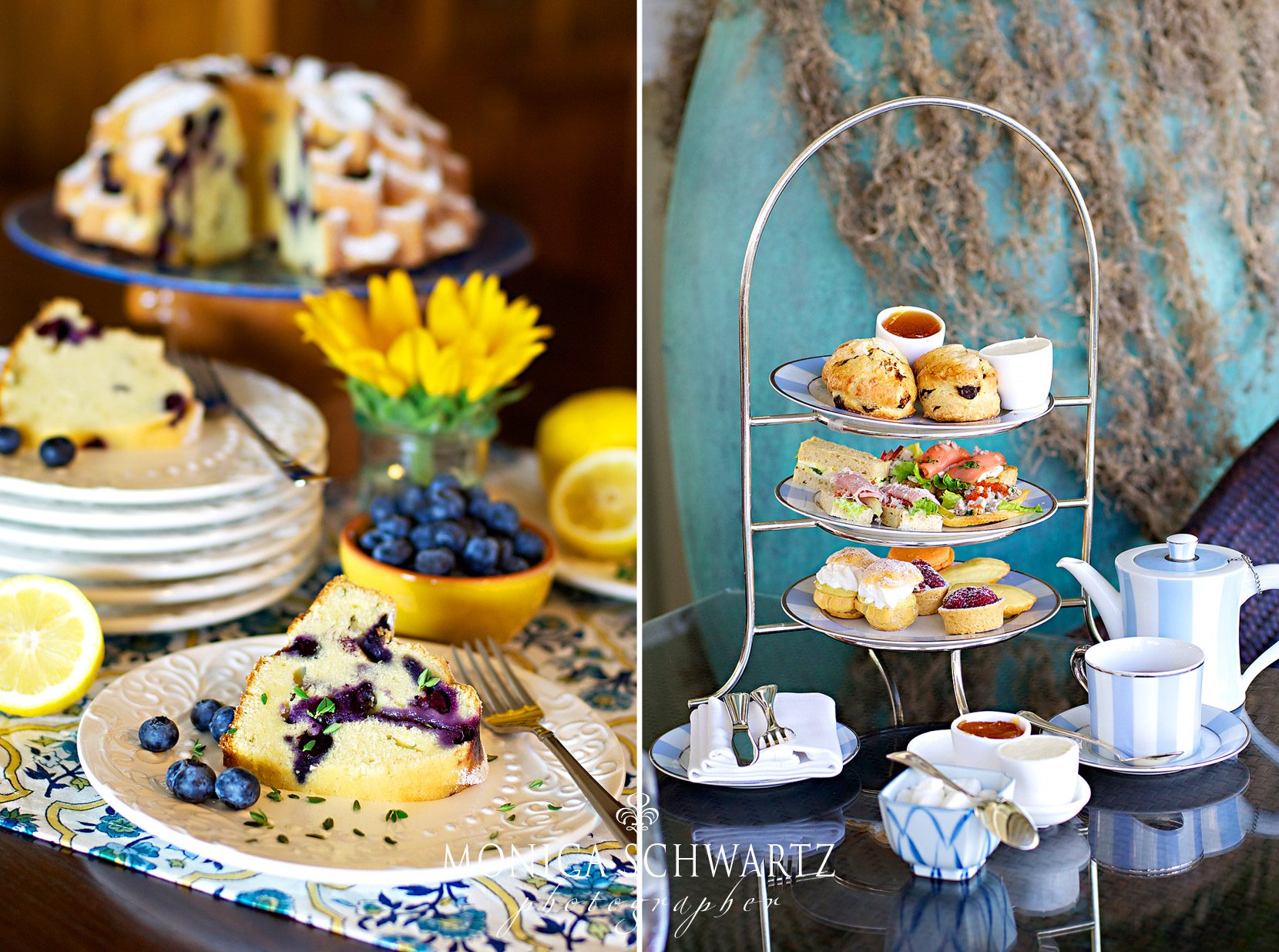 Lemon-and-blueberry-cake-and-afternoon-tea