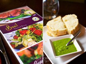 Menu-and-Bread-with-Basil-Dipping-Sauce-at-Basil-Restaurant-in-Carmel-by-the-Sea-California