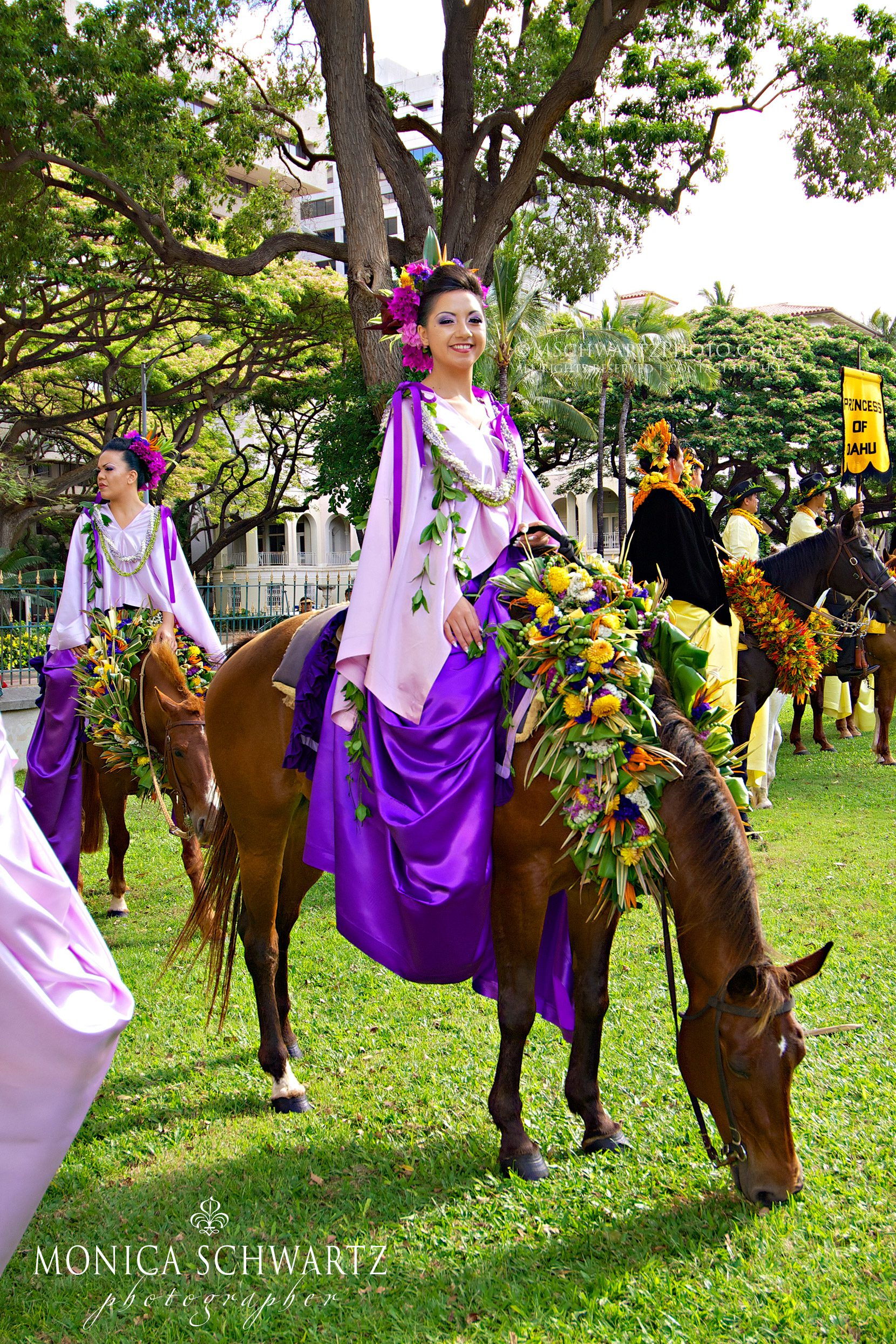 Pau-Rider-in-the-King-Kamehameha-Day-floral-parade-in-Honolulu-Oahu-Hawaii