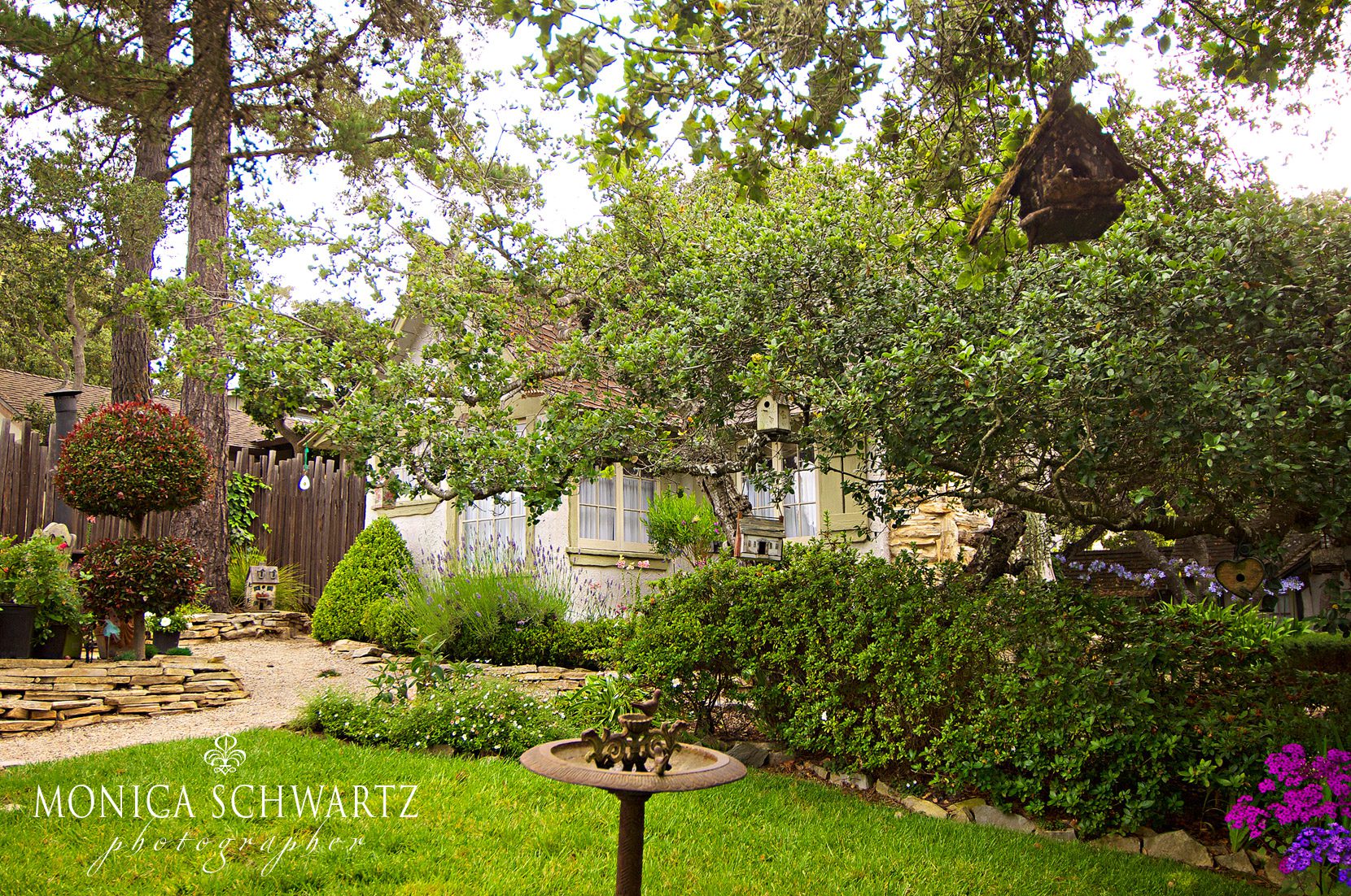 Garden-of-the-Hansel-and-Gretel-fairy-tale-cottages-in-Carmel-by-the-Sea-California