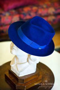 Blue-fedora-hat-by-The-Prestige-hat-shop-in-Carmel-by-the-Sea-California