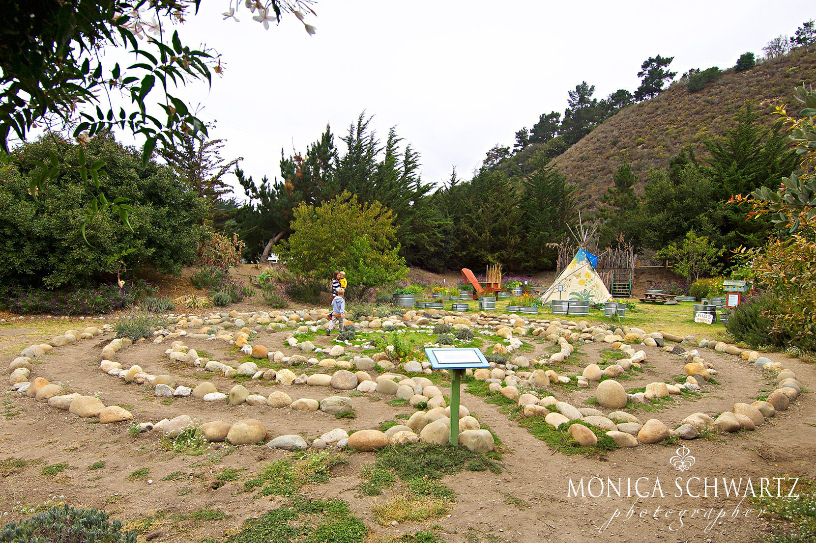 Labyrinth-and-teepee-at-Earthbound-Farms-in-Carmel-Valley-California