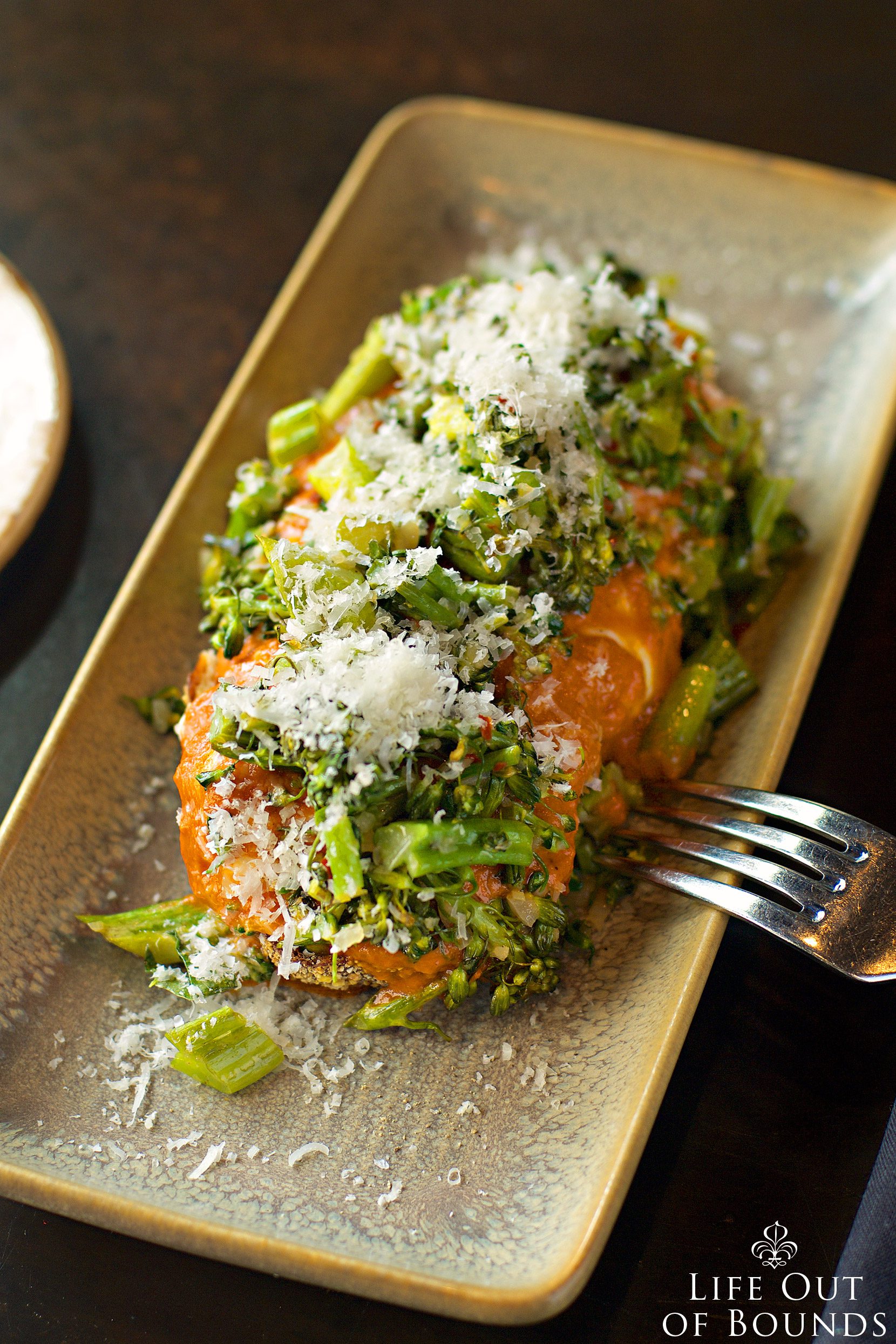 Grilled-Bread-with-Broccolini-Burrata-and-Romanesco-Sauce-at-OSO-restaurant-Sonoma-California