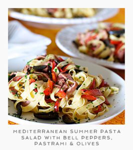 Recipe-for-Mediterranean-Summer-Pasta-Salad-with-Bell-Peppers-Pastrami-and-Olives