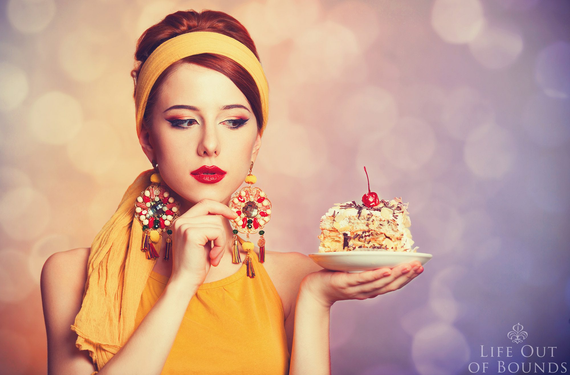 Model-woman-considering-the-guilt-about-eating-cake