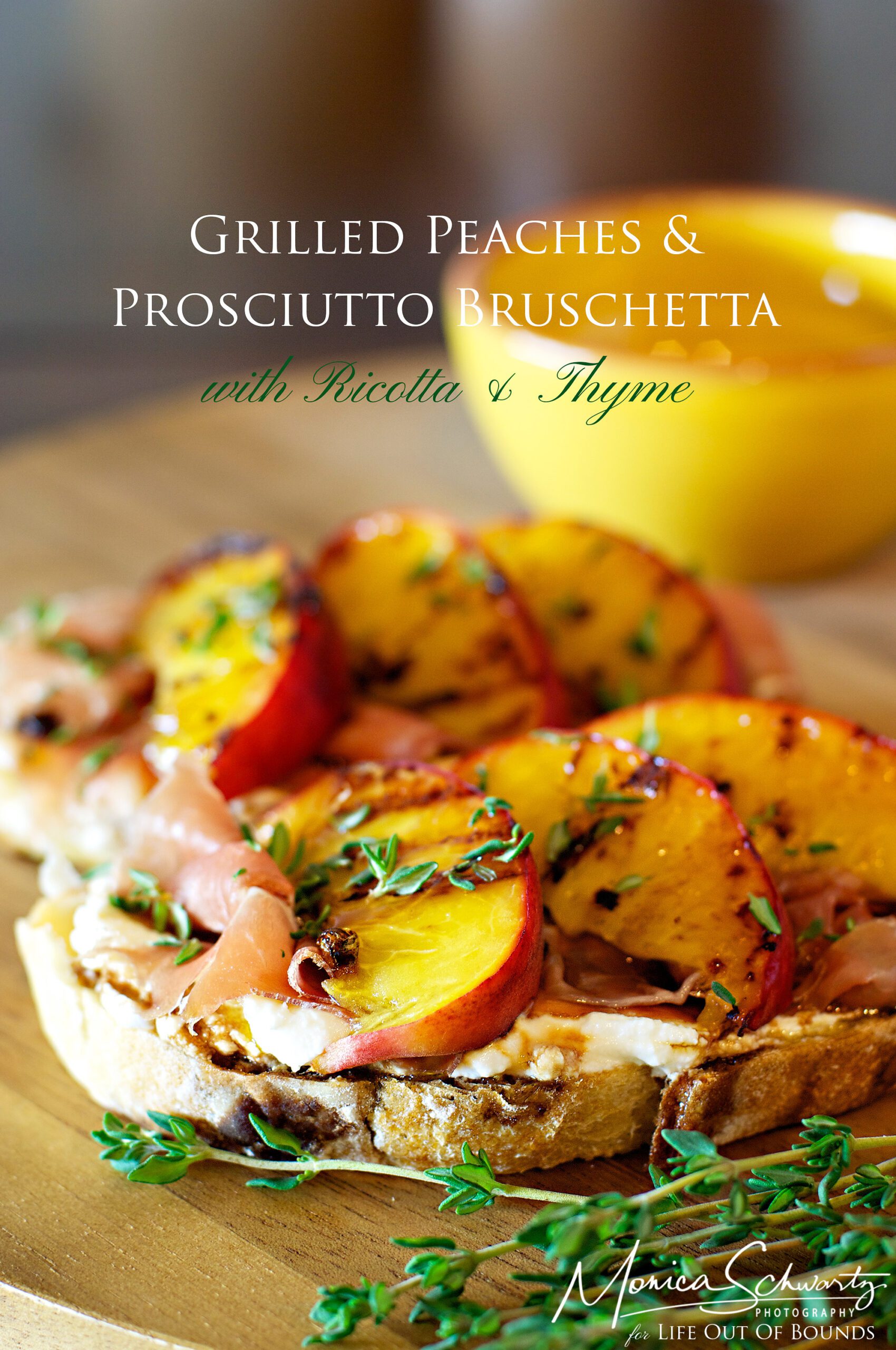 Grilled-Peaches-and-Prosciutto-Bruschetta-with-Ricotta-and-Fresh-Thyme