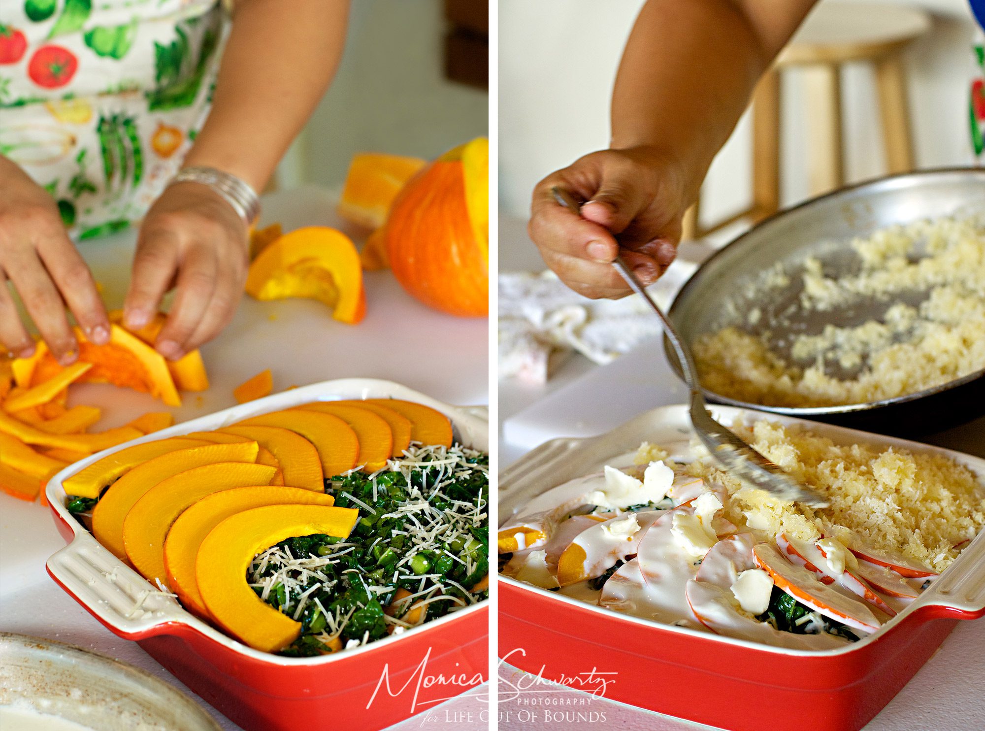 Chef-Lee-Anne-Wong-prepping-Butternut-Squash-and-Curried-Kale-Gratin-with-Local-Goat-Cheese