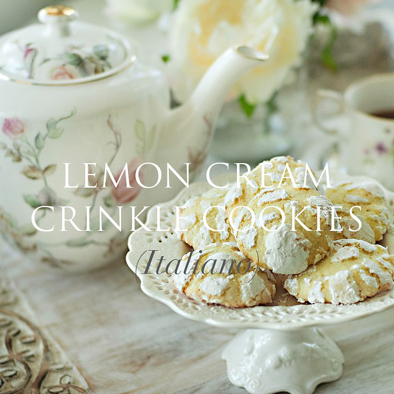 Lemon Cream Crinkle Cookies Downloadable Recipe in Italian