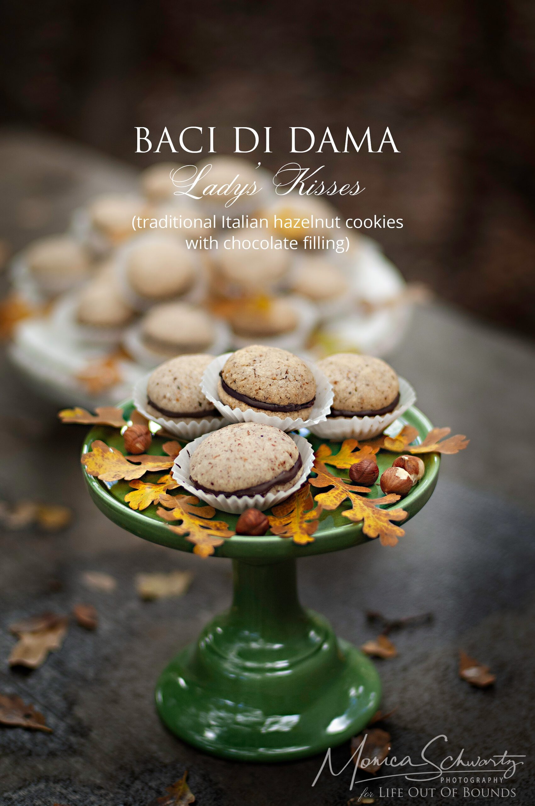 Baci di Dama - Lady's Kisses - traditional Italian hazelnut cookies with chocolate filling
