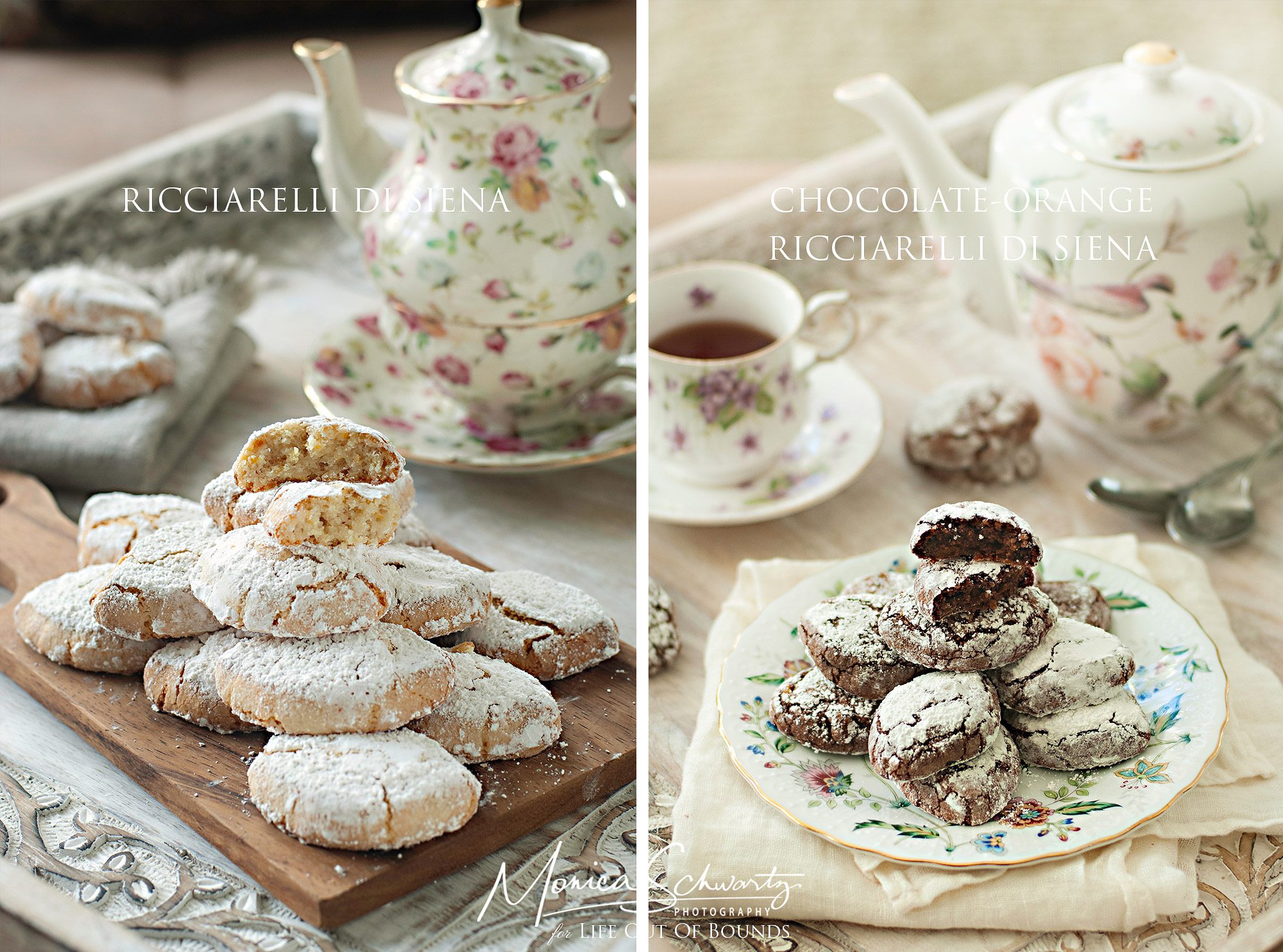 Ricciarelli di Siena, classic and Chocolate-Orange