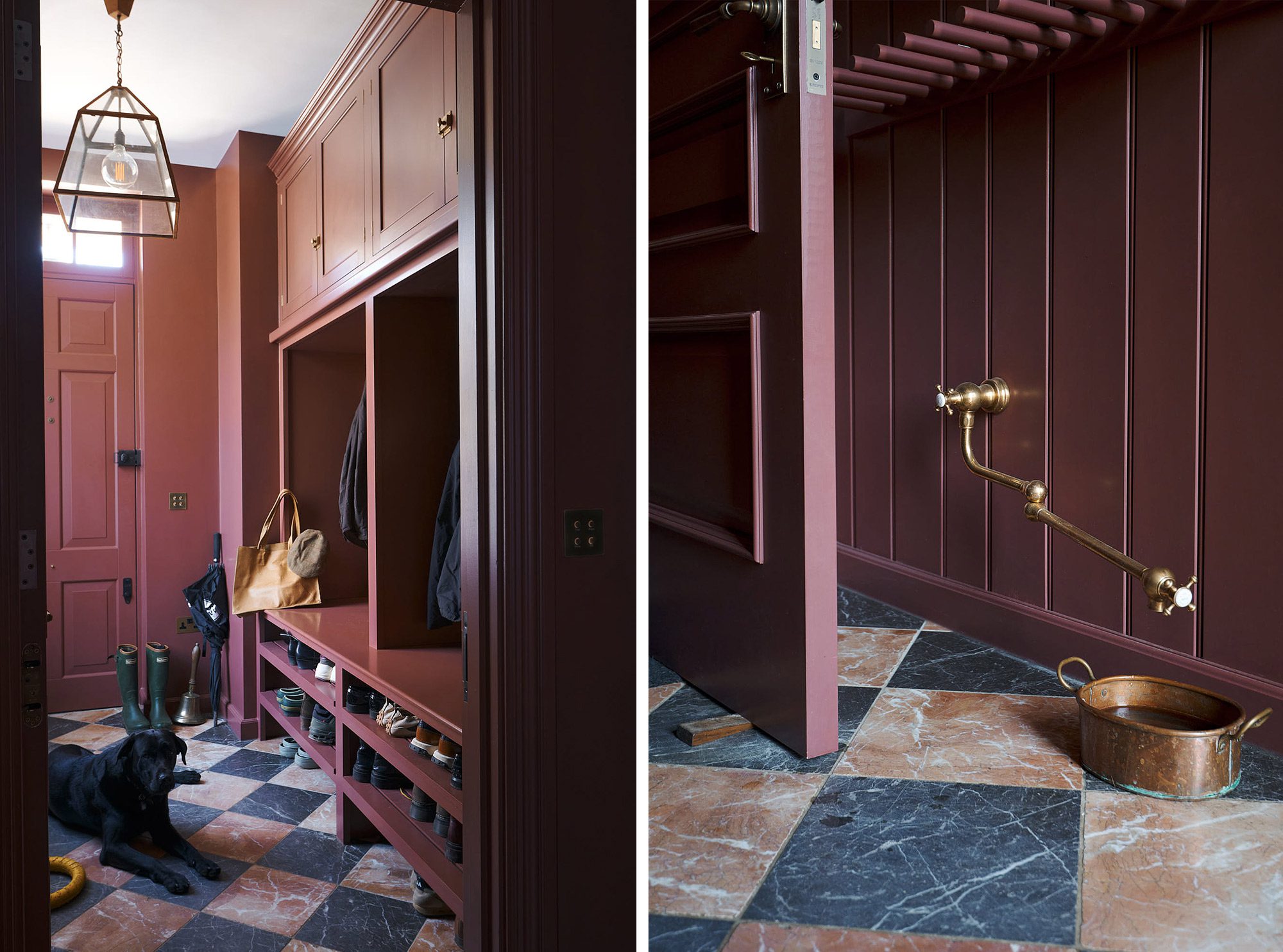 Bootroom, or Entrance Drop Zone in Classic English cabinetry style by deVOL Kitchens, UK
