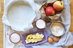 Prepping a tender, Italian Apple Cake, recipe