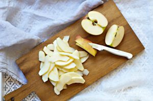 Prepping a tender, Italian Apple Cake, recipe