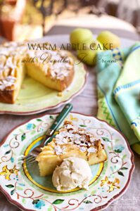 Recipe for Italian Apple Cake with Vanilla Ice Cream
