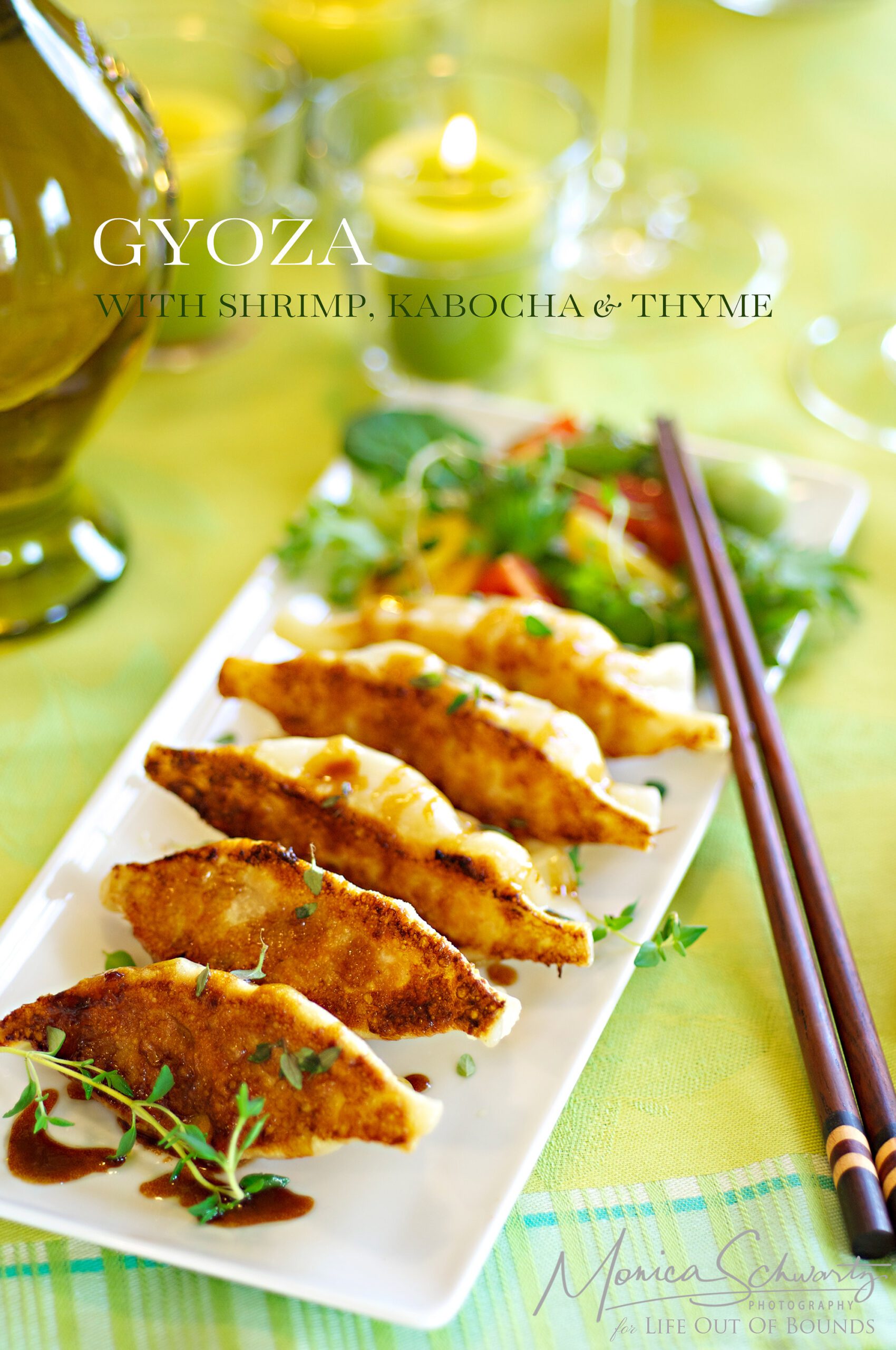 Gyoza (potstickers) with Shrimp, Kabocha and Thyme, recipe