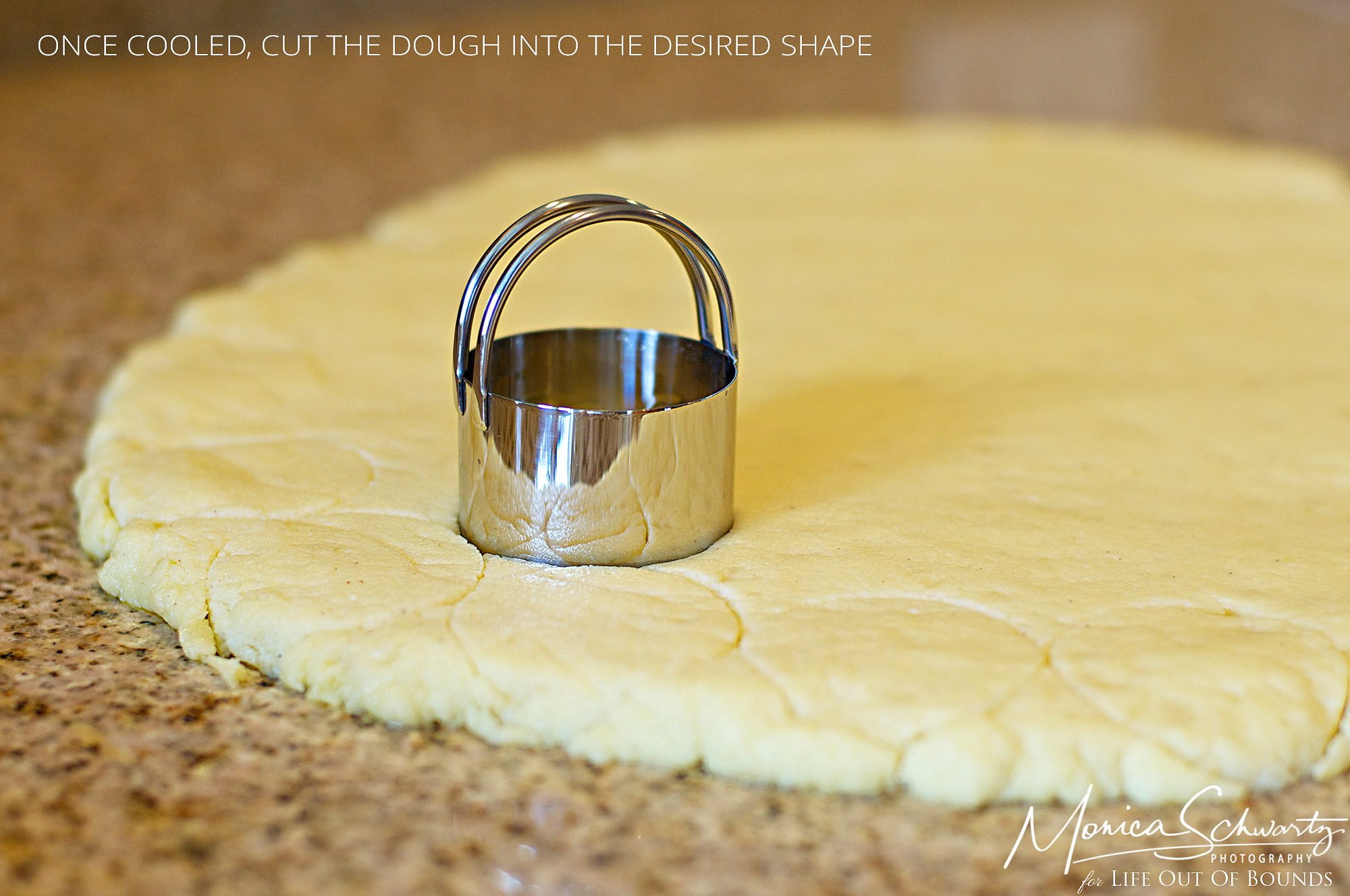 Cutting the semolina dough to make gnocchi alla Romana, recipe