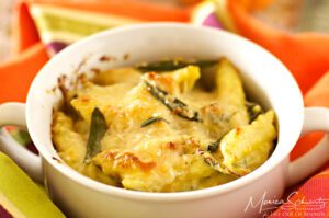 Penne Pasta au gratin with Roasted Kabocha Squash with Garlic and Sage, recipe