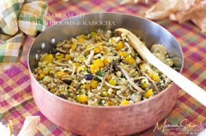 Warm quinoa salad with mushrooms and kabocha, recipe
