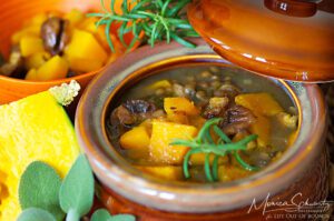 Lentil Soup with Chestnuts, Kabocha and Rosemary, recipe