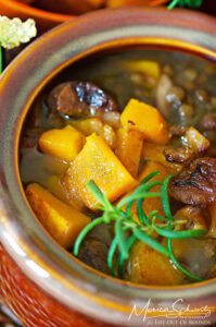 Lentil Soup with Chestnuts, Kabocha and Rosemary, recipe
