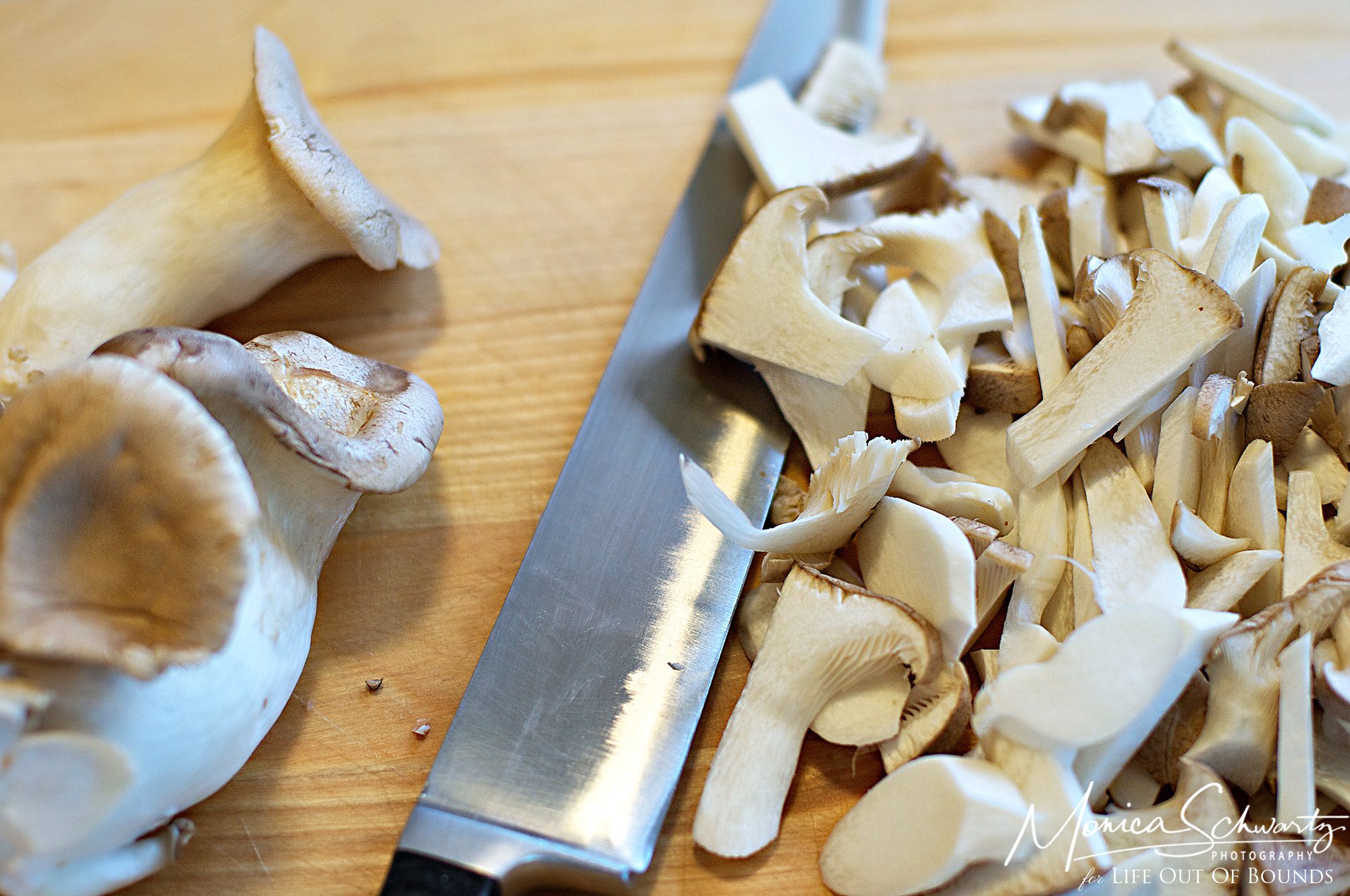 Sliced mushrooms to make Cannellini Bean Soup with Mushrooms, Sausage & Thyme | Recipe