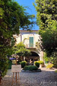 Courtyard entrance to Restaurant La Posteria, Varese, Italy