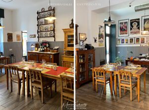 Interior views of Osteria Galli restaurant, Cantello (Varese) Italy
