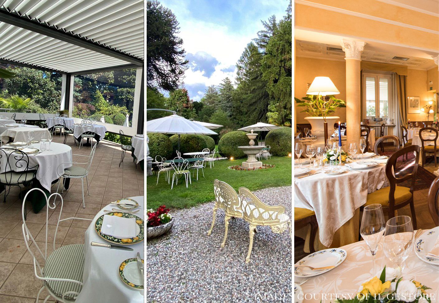 Views of the beautiful Il Gestore restaurant in Varese, Italy