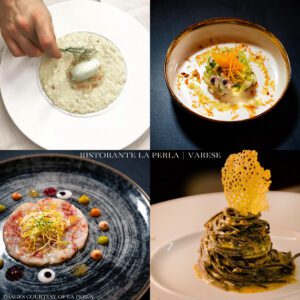 Scrumptious sampler of dishes from Restaurant La Perla in Varese, Italy