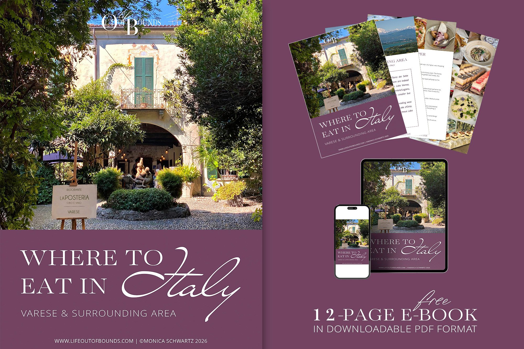 Where to Eat In Italy, Varese area - e-book widget at bottom of post