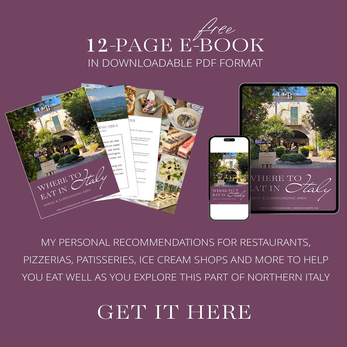 Where to Eat In Italy, Varese area - e-book widget 2