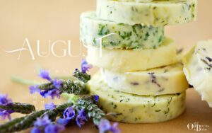Free August 2026 calendar wallpaper for laptop and desktop featuring home made butter